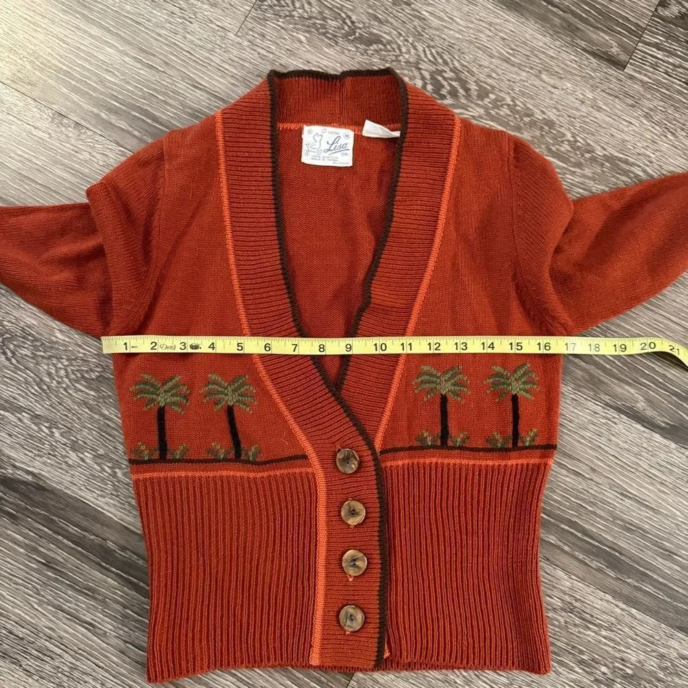 Little Lisa Vintage Palm Tree Cardigan - Picture 6 of 8